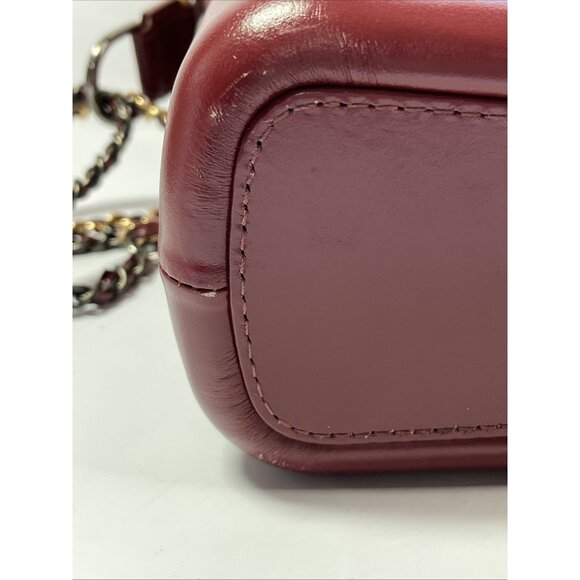 CHANEL Gabrielle Small Hobo Crossbody Bag Red Aged Calfskin Quilted Leather - Picture 5 of 16